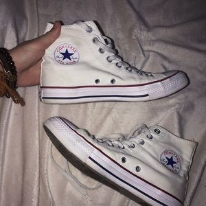 Barely Worn White High Top Converse